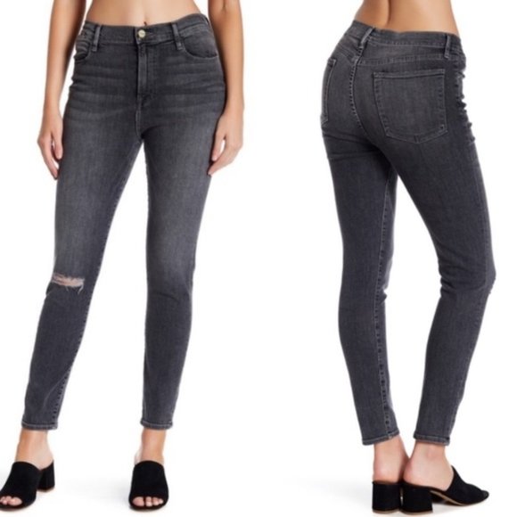 Frame Denim Gray Le High Skinny Jeans Size 24 - Picture 8 of 8